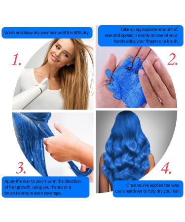 Blue Temporary Hair Color Wax - Instant Washable Hairstyle Dye for Girls & Women | Perfect for Parties Cosplay & Halloween - Buy Online on GoSupps.com