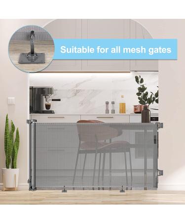 Grey Mesh Dog Gate Floor Adhesive Hook (2 Pack) | Retractable Pet Gate Accessories for Safety | Prevent Babies & Dogs from Going Under Gate - Buy Online on GoSupps.com