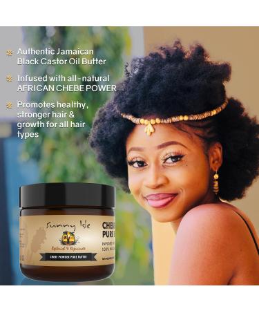 Sunny Isle Jamaican Black Castor Oil Pure Butter with African Chebe Powder - 2oz | All-Natural Hair & Skin Moisturizer for All Types - Longer Stronger Hair - Buy Online on GoSupps.com