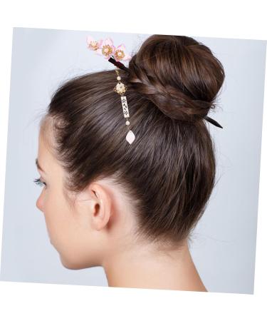 Didiseaon Hairpin Vintage Hair Stick Wedding Hair Accessories for Women Hair Bun Holder Classic Hair Japanese Hair Accessories Chopsticks for Hair Bridal Hair Clip Wooden Flowers Pink Pearl - Buy Online on GoSupps.com