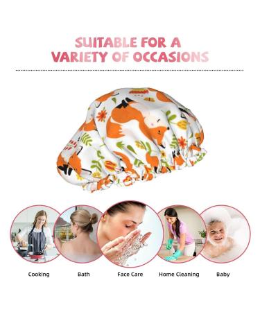 Fox Reusable Waterproof Shower Caps for Women - Double Protection PEVA Lining Hair Cap - Elastic Color 4 - Buy Online on GoSupps.com