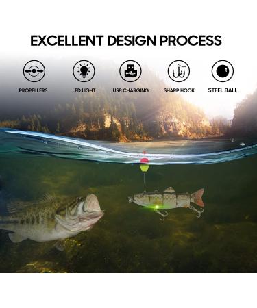Robotic Swimming Fishing Lures with USB Rechargeable LED Lights - Multi Jointed Swimbaits for Hard Lures Tackle - Buy Online on GoSupps.com