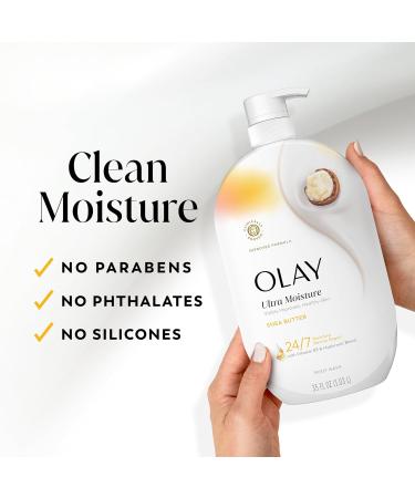 Olay Body Wash for Women Ultra Moisture 24/7 Moisture Barrier Repair Hydrating Formula for Healthy Soft Skin Vitamin B3 & Hyaluronic Blend All Skin Types Shea Butter Scent 22 fl oz (Pack of 2) - Buy Online on GoSupps.com