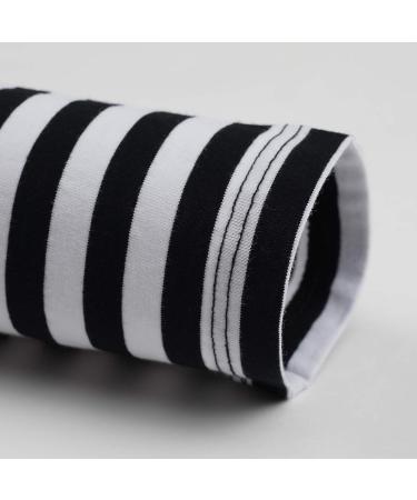 AMERICLOUD Kids Soft Cotton Jersey Long Sleeve T-Shirt - 9-10 Years Black/White Stripe - Buy Online on GoSupps.com