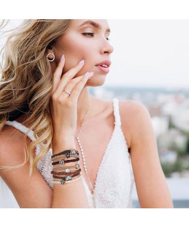 20Pcs Boho Stylish Hair Ties Bracelets - Dual-Use Elastic Bands for Thick Thin Hair - Diamond Heart Flower Design - No Damage Ponytail Holders - Cute Accessory for Women Girls - Buy Online on GoSupps.com
