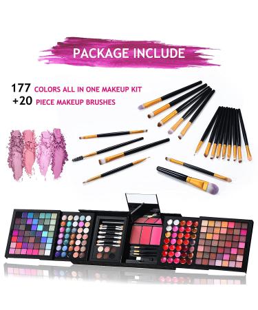 Complete 177 Color Makeup Palette + 20 Brushes Set for Women - Perfect Gift for Girls, Mother's Day - All in One Makeup Kit - Buy Online on GoSupps.com