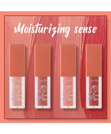 Gireatick 4 Colors Liquid Cream Blush Set - Velvet Mousse Texture for Cheeks, Eyes & Lips | Waterproof, Lightweight & Easy Blending Formula for Natural Looking Flush - Women & Girls - Buy Online on GoSupps.com