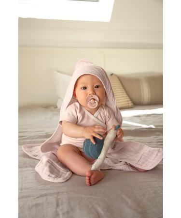 L SSIG Children's Hooded Towel - 90x90 cm Cotton Muslin in Powder Pink | Soft and Absorbent for Kids - Buy Online on GoSupps.com