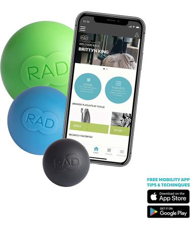 RAD Rounds Set of 3 Massage Balls for Jaw, Hands, and Plantar Fasciitis - Myofascial Release, Mobility, and Recovery - Buy Online on GoSupps.com