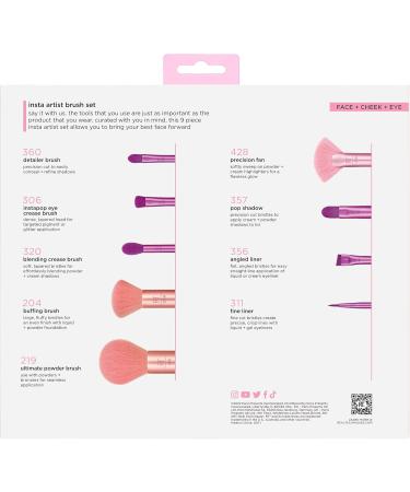 Real Techniques Insta Artist Brush Kit Face Cheek & Eye Brush Set Makeup Brush Kit For Foundation Blush Bronzer Concealer & Eyeshadow Professional Quality Makeup Tools 9 Piece Set - Buy Online on GoSupps.com