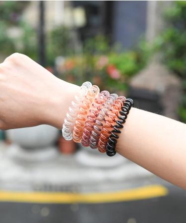 24 Pcs Elastic Spiral Hair Ties - No Crease Coil Ponytail Holders for Women/Girls - Phone Cord Hair Accessories - 6 Colors - Buy Online on GoSupps.com