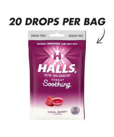 HALLS Breezers Cool Berry Sugar Free Throat Drops - 20 Drops - Buy Online on GoSupps.com