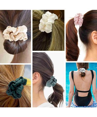 Silksure 22 Momme Mulberry Silk Scrunchies for Hair - Hair Tie Solution for Damage, Frizz & Breakage - Luxurious Silk Hair Accessories (Pink Grey Blue) - Buy Online on GoSupps.com