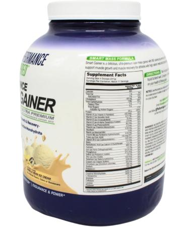 Performance Inspired Nutrition Smart Mass Gainer 50G Protein 900 Calories Creatine L-Glutamine & Digestive Enzymes Muscle Growth & Recovery Vanilla Bean Ice Cream 6 lb Vanilla Bean Ice Creme 6 Pound (Pack of 1) M  - Buy Online on GoSupps.com