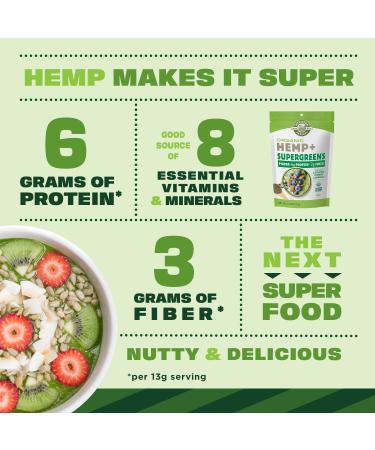 Manitoba Harvest Organic Hemp & Supergreens Powder 7.5 oz - Vegan Superfood with Protein, Fiber, Vitamins & Minerals - Buy Online on GoSupps.com