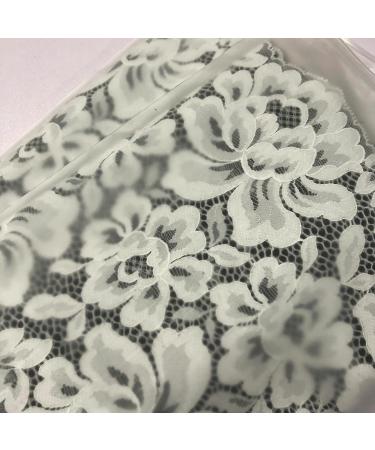 5 Yards Olive Lace 9.5 Inches Wide Stretchy Lace for Bridal Wedding Decorations - Sewing DIY Crafts (7024 White) - Buy Online on GoSupps.com