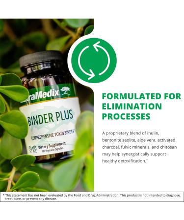 NutraMedix Binder Plus - Toxin Binder & Detoxifier with Prebiotics Antioxidants Aloe Vera & Charcoal (120 Capsules) - International Shipping Available - Buy Online on GoSupps.com