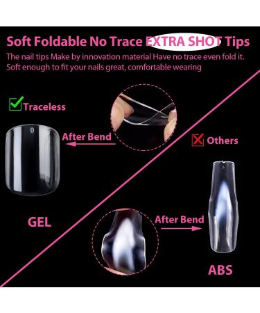 UNA GELLA Extra Short Square Fake Nails 216pcs - Pre-shaped Gel Nail Tips for Full Cover Acrylic - False Nails for Nail Extension DIY at Home - Buy Online on GoSupps.com