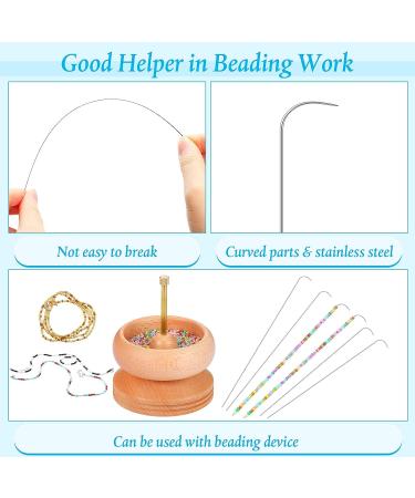 16 Pack 7.5 & 6.3 Big Eye Curved Beading Needles Set - Stainless Steel Sewing Bead Spinner Needles - Buy Online on GoSupps.com
