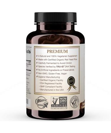Certified Organic Red Yeast Rice Supplement - 120 Capsules | 2 Month Supply - Buy Online on GoSupps.com
