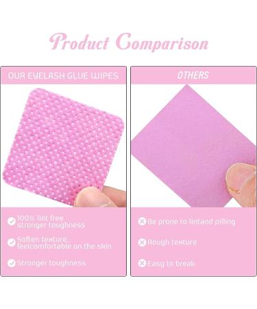 600pcs Lint Free Glue Wipes for Nail and Eyelash Cleaning - Pink - Buy Online on GoSupps.com