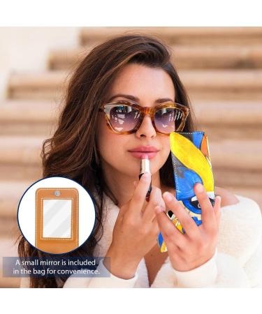 Travel Lipstick Organizer Case - Portable Makeup Bag with Mirror | Abstract Art Style G611b8vkae | International Shipping Available - Buy Online on GoSupps.com