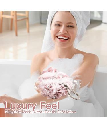 Bath Sponges Shower Loofahs Body Scrubber Mesh Pouf Shower Ball for Body Wash Bathroom Style 2 - Buy Online on GoSupps.com