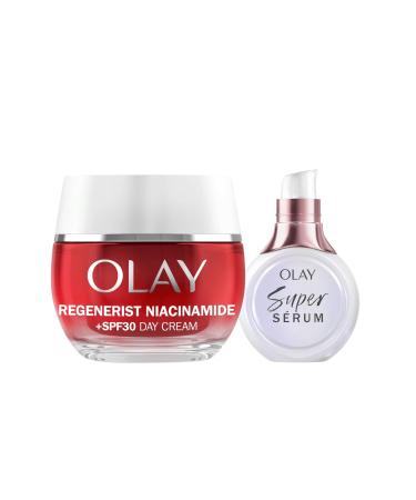 Olay Olay Niacinamide + SPF30 Day Moisturizer 50ml & Super Serum 5 Benefits in 1 15ml Pack of 2 Units Firmer & Hydrated Skin