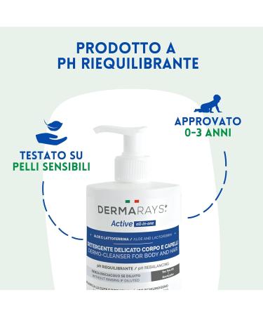 Detergente delicato per corpo e capelli - Dermarays Active - All-in-one - Buy Online on GoSupps.com