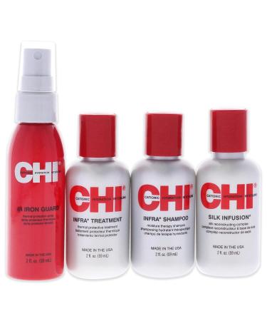 CHI Infra Essentials Kit: Shampoo, Iron Guard, Treatment & Silk Infusion - 4 Piece Set - Buy Online on GoSupps.com