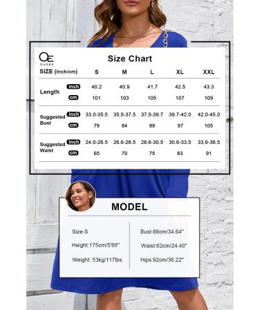 OUGES Women's Spring Casual Midi Dress | Long Sleeve V-Neck Floral Wrap Dress with Pockets | Blue - Buy Online on GoSupps.com