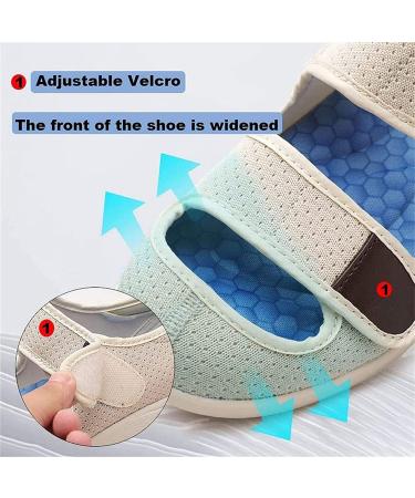 FZYUAN Diabetic Shoes for Elderly Swollen Feet - Extra Wide Memory Foam Sneakers for Women/Men - Easy On/Off Closed Toe Black - Size 12 Women/Size 9 Men - Buy Online on GoSupps.com