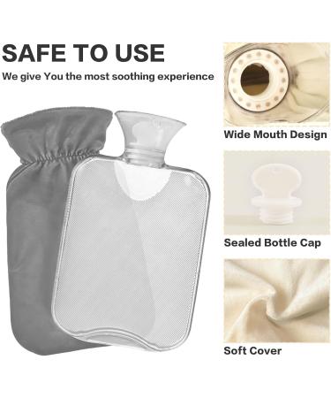 Grey Hot Water Bottle with Cover - 1L Heating Bottle for Pain Relief Arthritis Hands & Feet | International Shipping - Buy Online on GoSupps.com