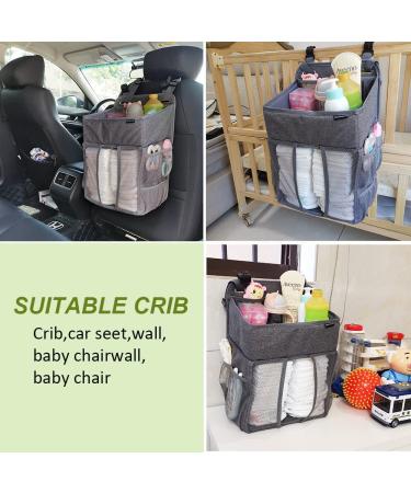 Hanging Diaper Caddy Organizer - Nursery Organizer for Changing Table, Crib, Wall & Bassinet - Baby Essentials Storage (Gray) - Buy Online on GoSupps.com
