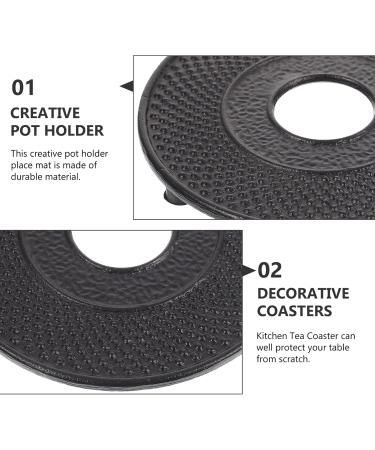 Coffee Mug Holder Coffee Mug Rack Cast Iron Trivet Pot Mat Iron Pot Holders Large Round Coasters for Hot Pot and Pan Pads Tea Ceremony Kit Coffee Decor Coffee Cup Holder/484 Black - Buy Online on GoSupps.com