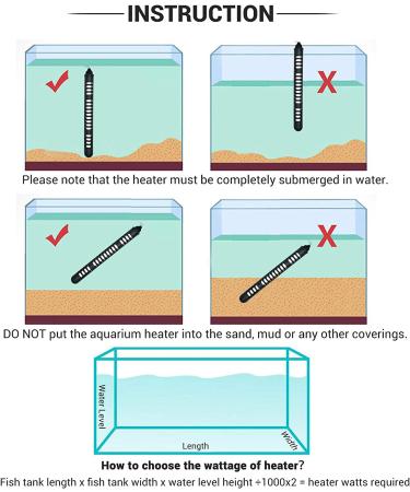100W Submersible Aquarium Heater with Dual Temperature Displays - Ideal for Fish Tanks, Turtles, and Betta Fish - Buy Online on GoSupps.com