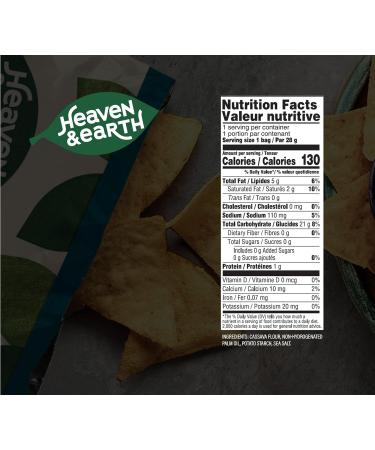 Heaven & Earth Sea Salt Tortilla Chips 1oz (6 Pack) | Grain Free, Corn Free, Gluten Free | Kosher for Passover | Made with Cassava - Buy Online on GoSupps.com