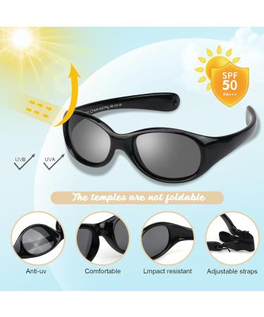 Hifot Baby Sunglasses | UV Protection | Polarized | Flexible Kids Glasses | Ages 6 months-2 years | Black - Buy Online on GoSupps.com