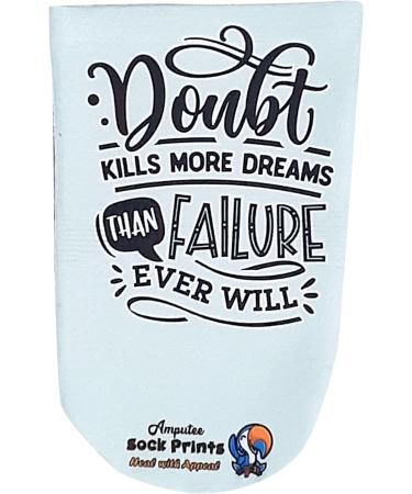 Amputee Stump Sock - Doubt Kills More Dreams, White Stroke V1, 3Ply - Heal with Appeal - Buy Online on GoSupps.com