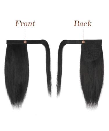 FESHFEN 12 Straight Ponytail Extension - Natural Black Wrap Around Clip in Hair Piece for Women/Girls - Synthetic Long Ponytail Hairpiece (Pack of 1) - Buy Online on GoSupps.com