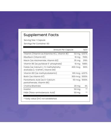 Thomas' all-natural Remedies Vitamin B Complex with Choline PABA & Inositol Supports Energy Metabolism Clarity & Nerve Support Hair Skin Nails Vitamins Made in USA 60 Vegan Capsules - Buy Online on GoSupps.com