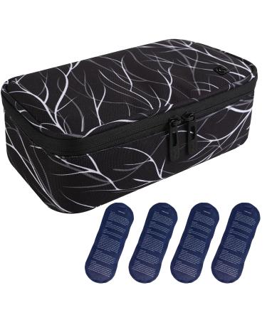 AllCamp diabetic bag cooling bag Insulin bag for diabetes injection insulin injection and medication + 4 cooling packs black and white