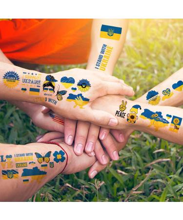 Ukraine Flag Temporary Tattoos Stickers - 8 Sheets Party Supplies for Women Kids Boys Girls - Fake Tattoos Rewards Gift - Buy Online on GoSupps.com