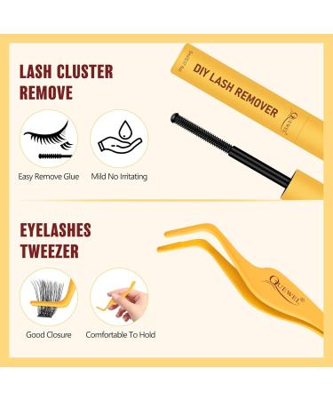 QUEWEL DIY Lash Extension Kit - Waterproof Lashes Clusters Applicator Tool Glue Remover for Natural Look at Home - Buy Online on GoSupps.com