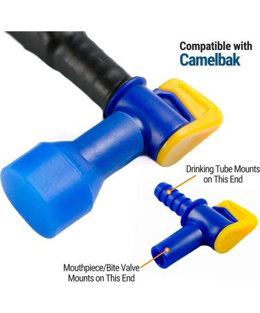 4-Pack Aquatic Way Bite Valve Replacement Mouthpieces w/Shutoff Valve - Blue - Buy Online on GoSupps.com