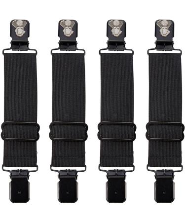 Dream Apparel Elastic Boot Straps Clips Adjustable Pant Clips Stirrups Leg Straps for Biker Women Men Motorcycle Black 4 Pieces - Motorcycle Engine