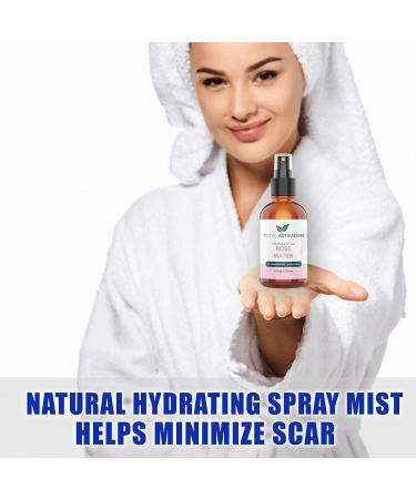 Large 4 oz Pure Organic Moroccan Rose Water Spray - Alcohol-Free Toner for Skin, Body, and Hair - Hydrating Mist for Dry, Oily, Combination Skin - Buy Online on GoSupps.com