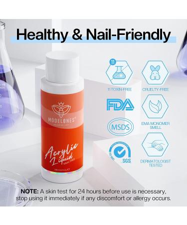 Modelones 8oz Professional Monomer Acrylic Nail Liquid - Non-Yellowing MMA-Free Formula - Buy Online on GoSupps.com