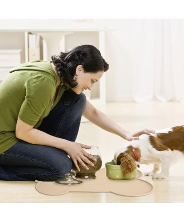 Dog Bowl Mat - Silicone Pet Mat for Food and Water - Waterproof Feeding Tray with Lip - Dark Grey - 17.7 x 11.8 - Buy Online on GoSupps.com