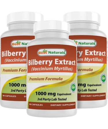 Best Naturals Bilberry 1000 Mg 90 Capsules (90 Count (Pack of 3))